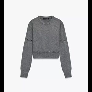 Zara Gray Cropped Sweater